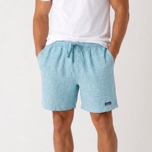 Patagonia Baggies Naturals Shorts Mens Light Blue Hemp Cotton Blend P-6 Logo XXL